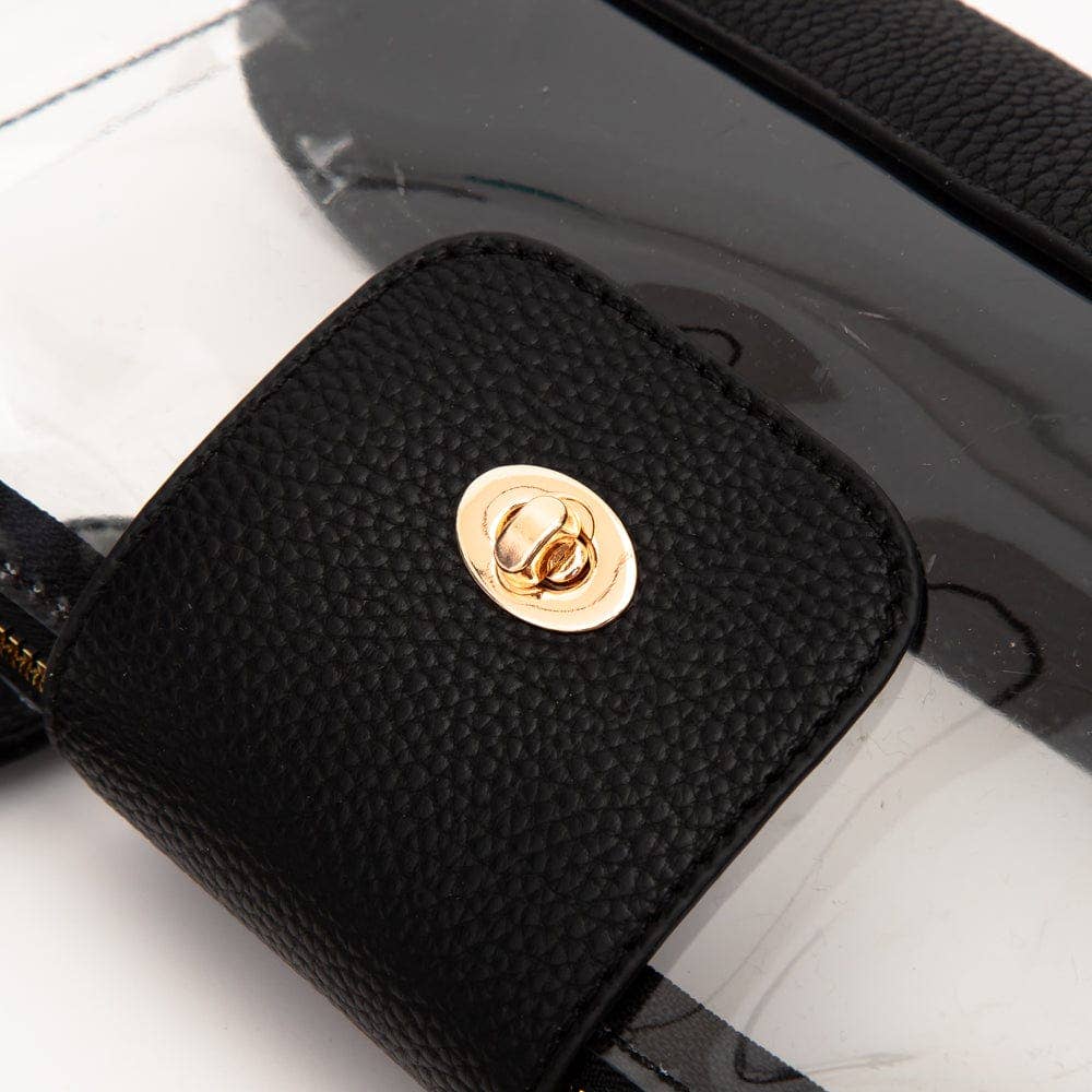Stella Clear Mini Satchel/Crossbody Bag: Black