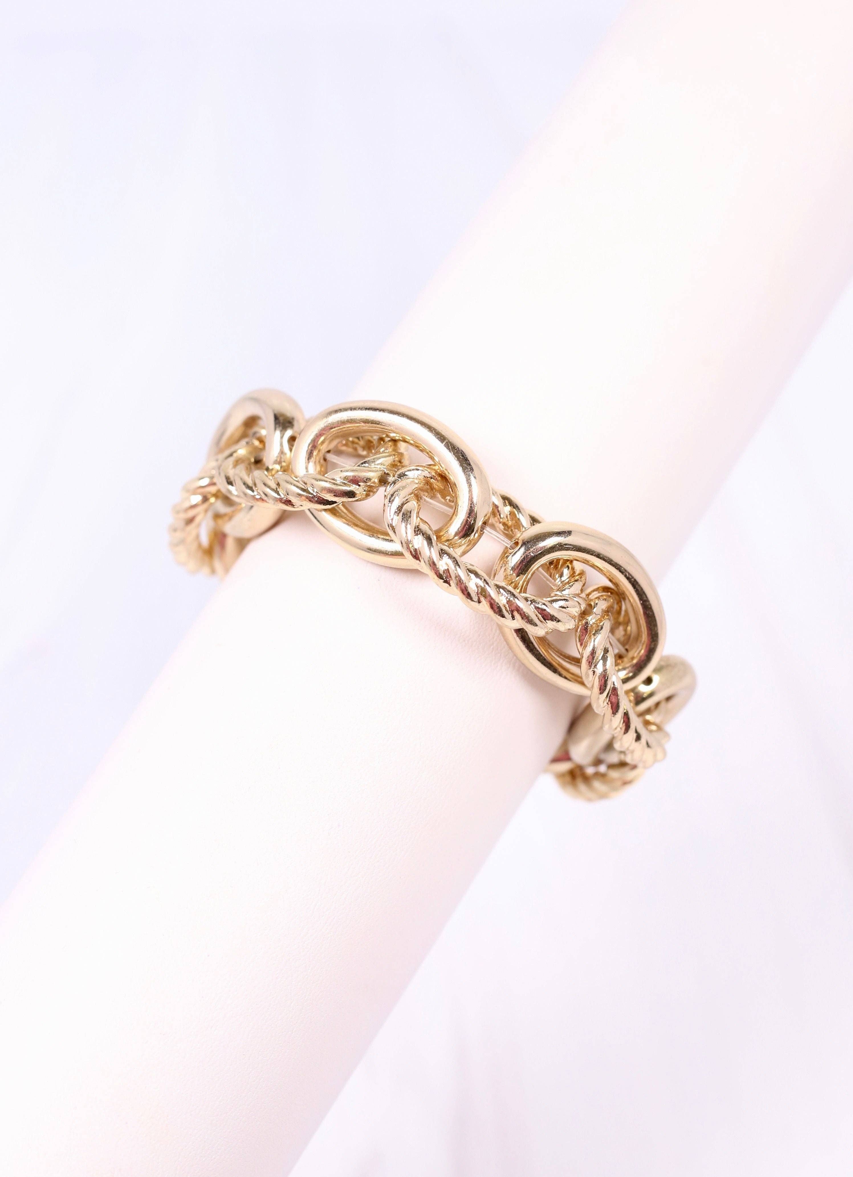 Cates Link Stretch Bracelet GOLD: Default