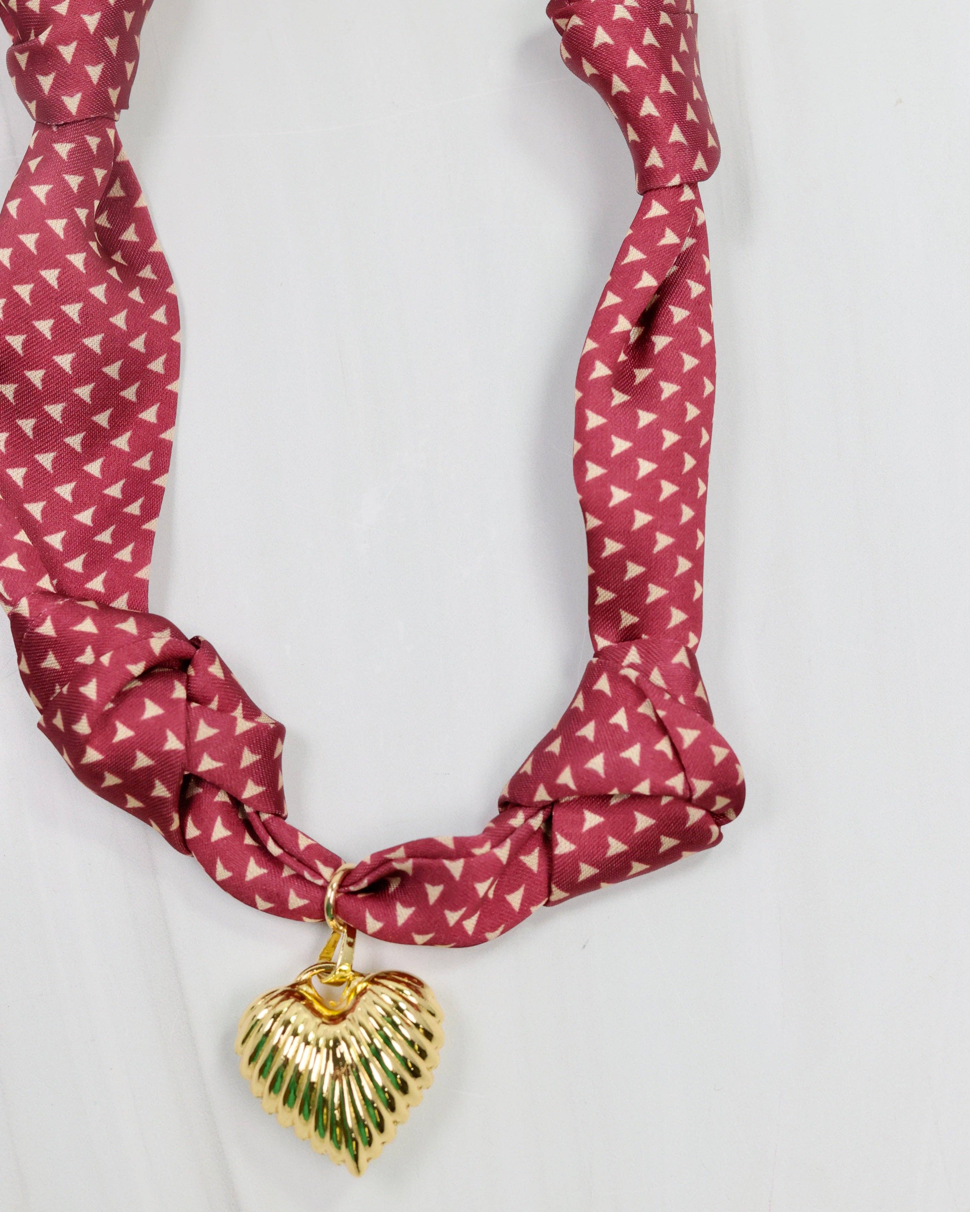 Serafina Scarf Charm Necklace Garnet: Default
