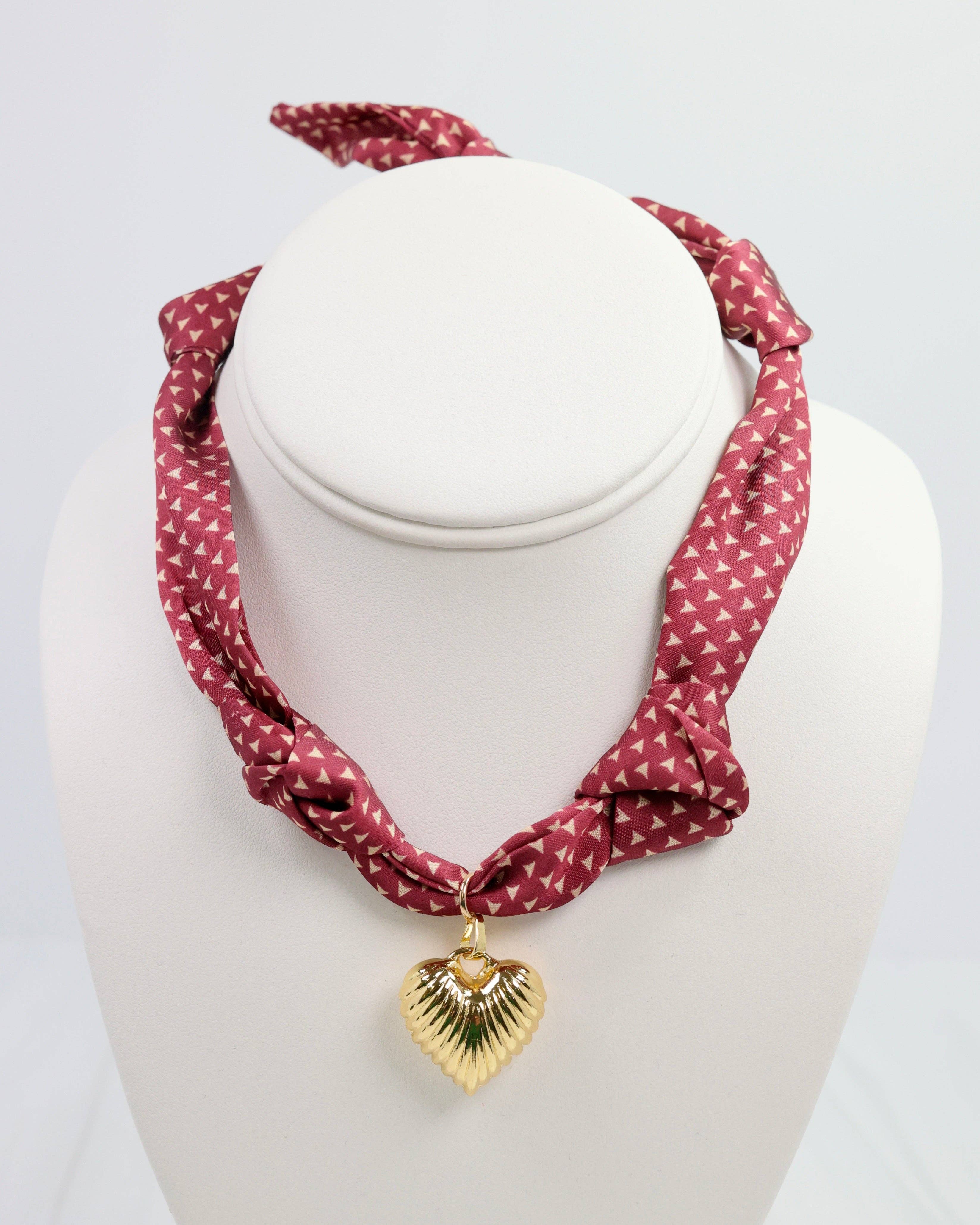 Serafina Scarf Charm Necklace Garnet: Default