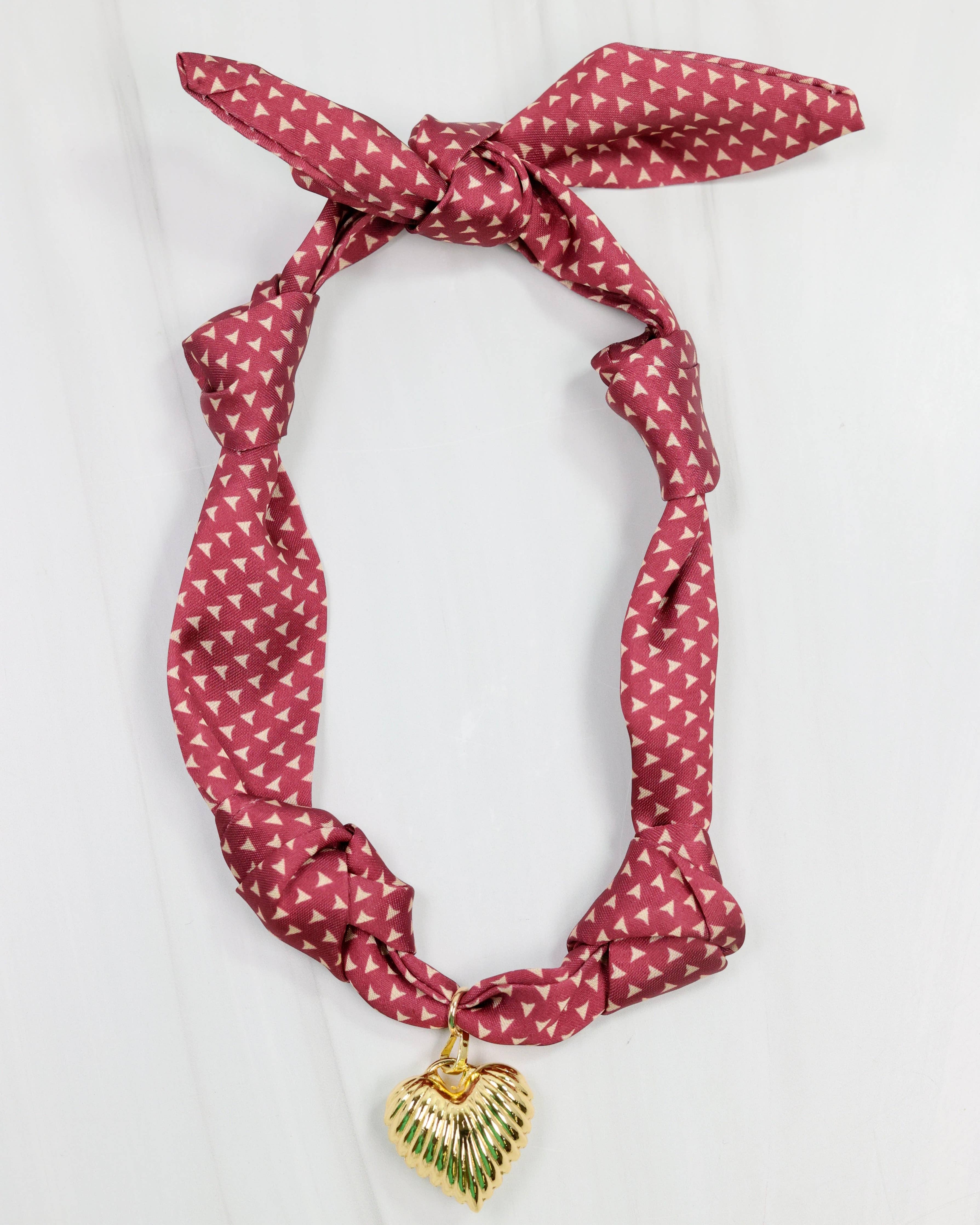Serafina Scarf Charm Necklace Garnet: Default