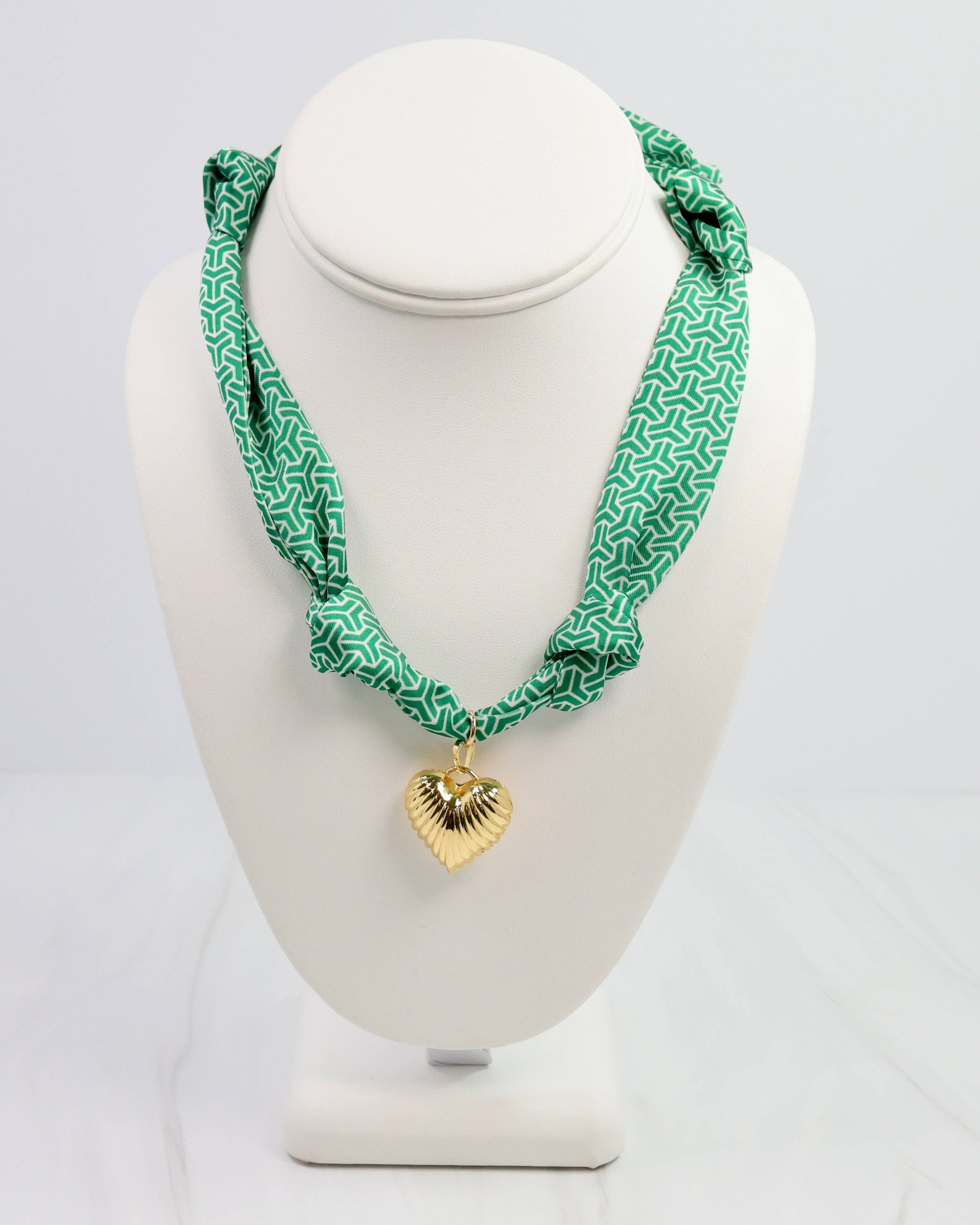 Serafina Scarf Charm Necklace Green: Default