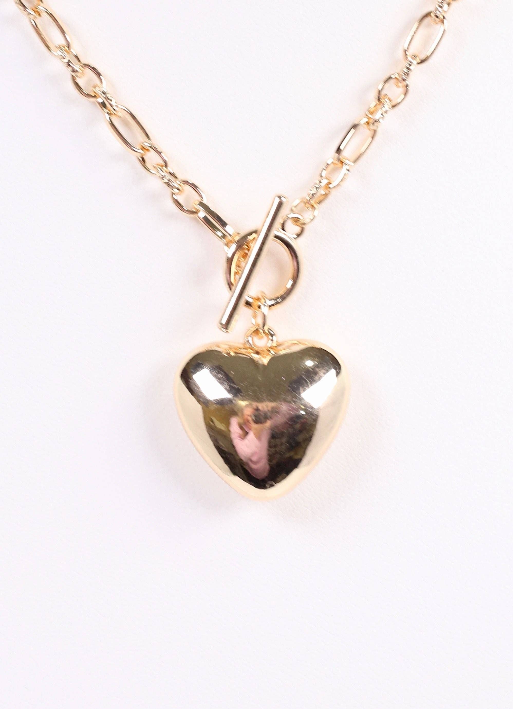 Courtney Heart Necklace GOLD: Default