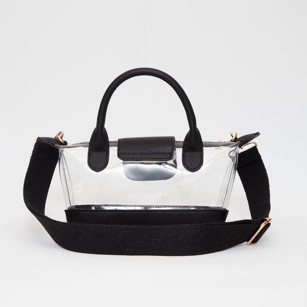 Stella Clear Mini Satchel/Crossbody Bag: Black
