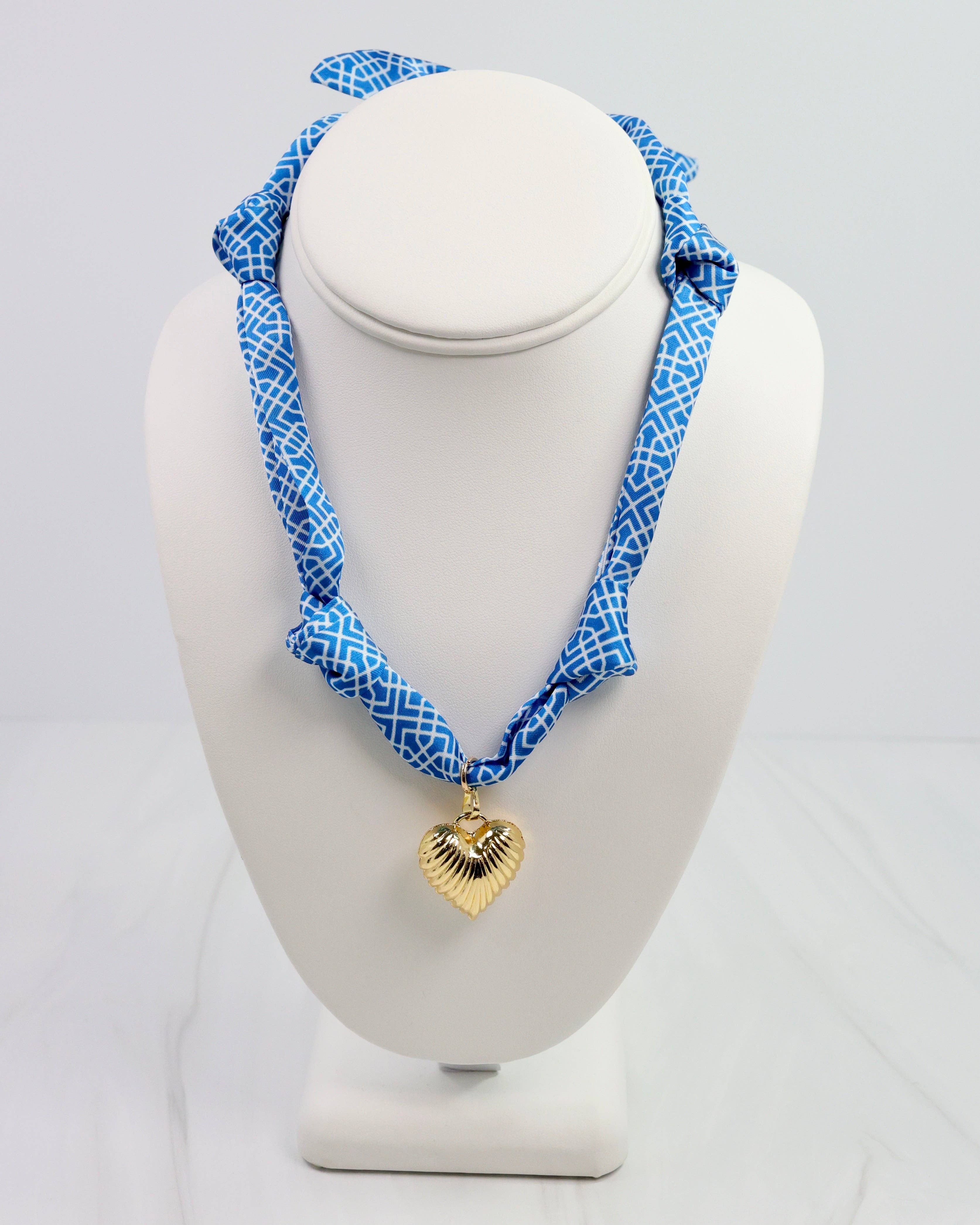 Serafina Scarf Charm Necklace BL WHT GEO: Default